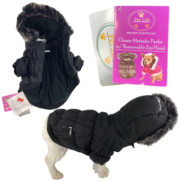 Pet Life Other - 🆕 Pet Life Insulated Dog Parka w/ Removable Faux Fur Hood XSMALL